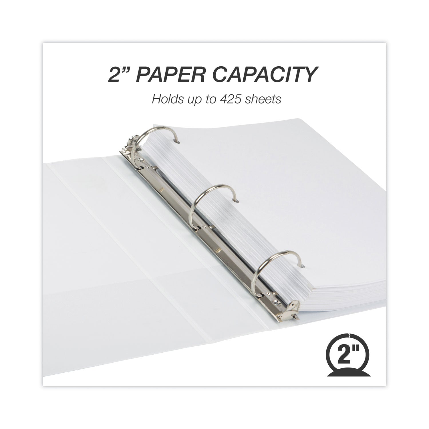 Samsill Earth's Choice Plant-Based Round Ring View Binder, 3 Rings, 2" Capacity, 11 x 8.5, White (18967)