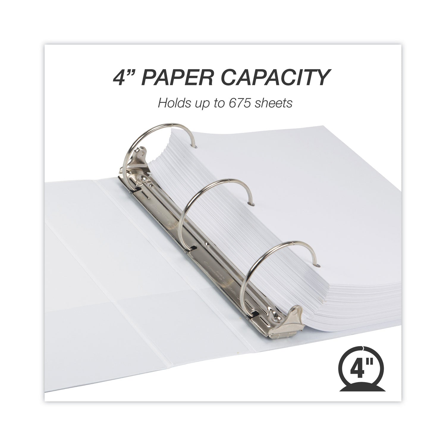 Samsill Earth's Choice Plant-Based Round Ring View Binder, 3 Rings, 4" Capacity, 11 x 8.5, White (18997)