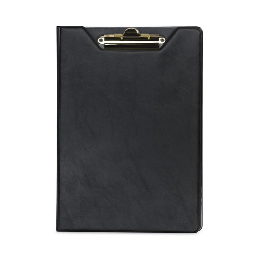 Samsill Value Padfolio, Heavyweight Sealed Vinyl, Brass Clip, Inside Front Pocket, Black (71410)