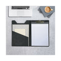 Samsill Value Padfolio, Heavyweight Sealed Vinyl, Brass Clip, Inside Front Pocket, Black (71410)