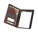 Samsill Contrast Stitch Leather Padfolio, 6.25w x 8.75h, Open Style, Brown (71736)