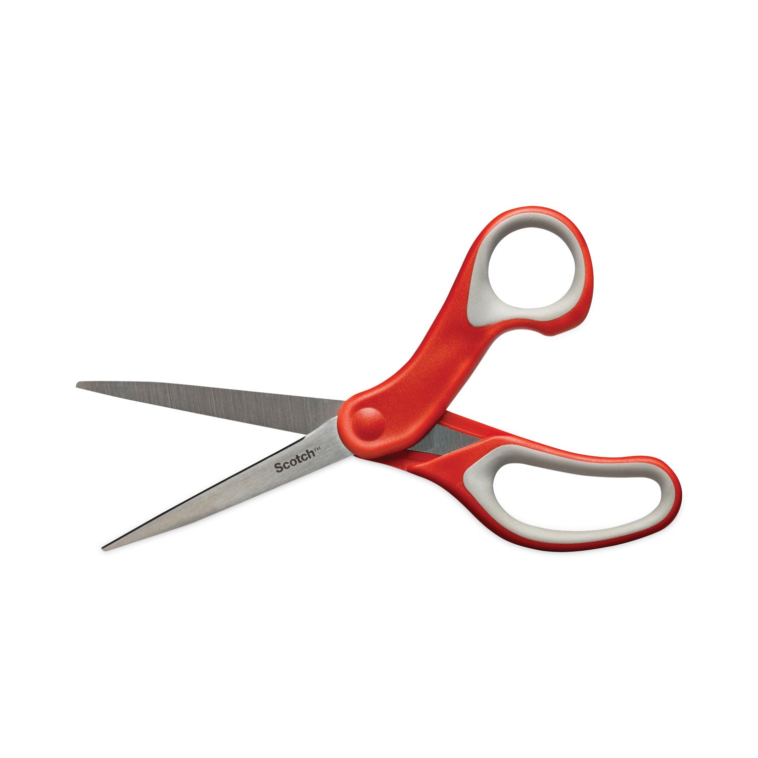 Scotch Multi-Purpose Scissors, 8" Long, 3.38" Cut Length, Straight Gray/Red Handle (1428)