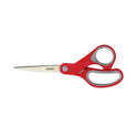 Scotch Multi-Purpose Scissors, 8" Long, 3.38" Cut Length, Straight Gray/Red Handle (1428)