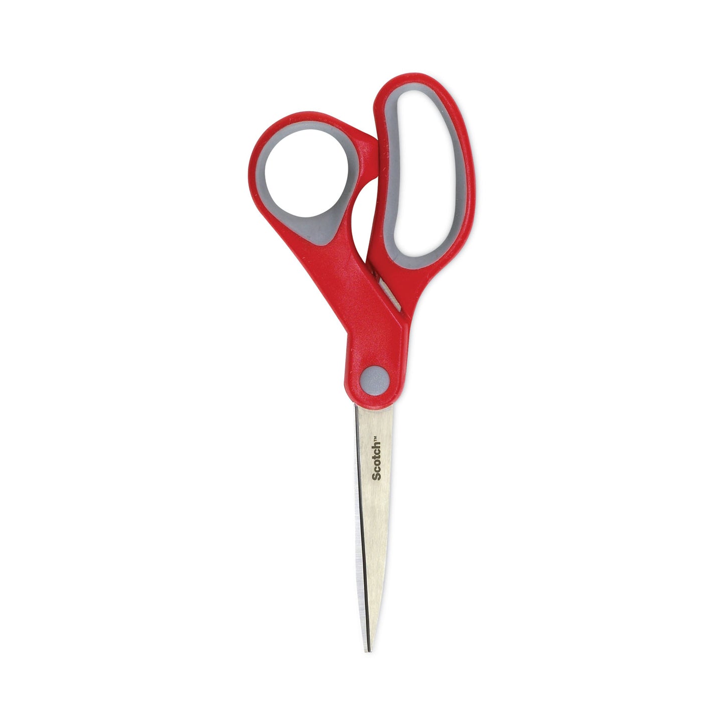 Scotch Multi-Purpose Scissors, 8" Long, 3.38" Cut Length, Straight Gray/Red Handle (1428)