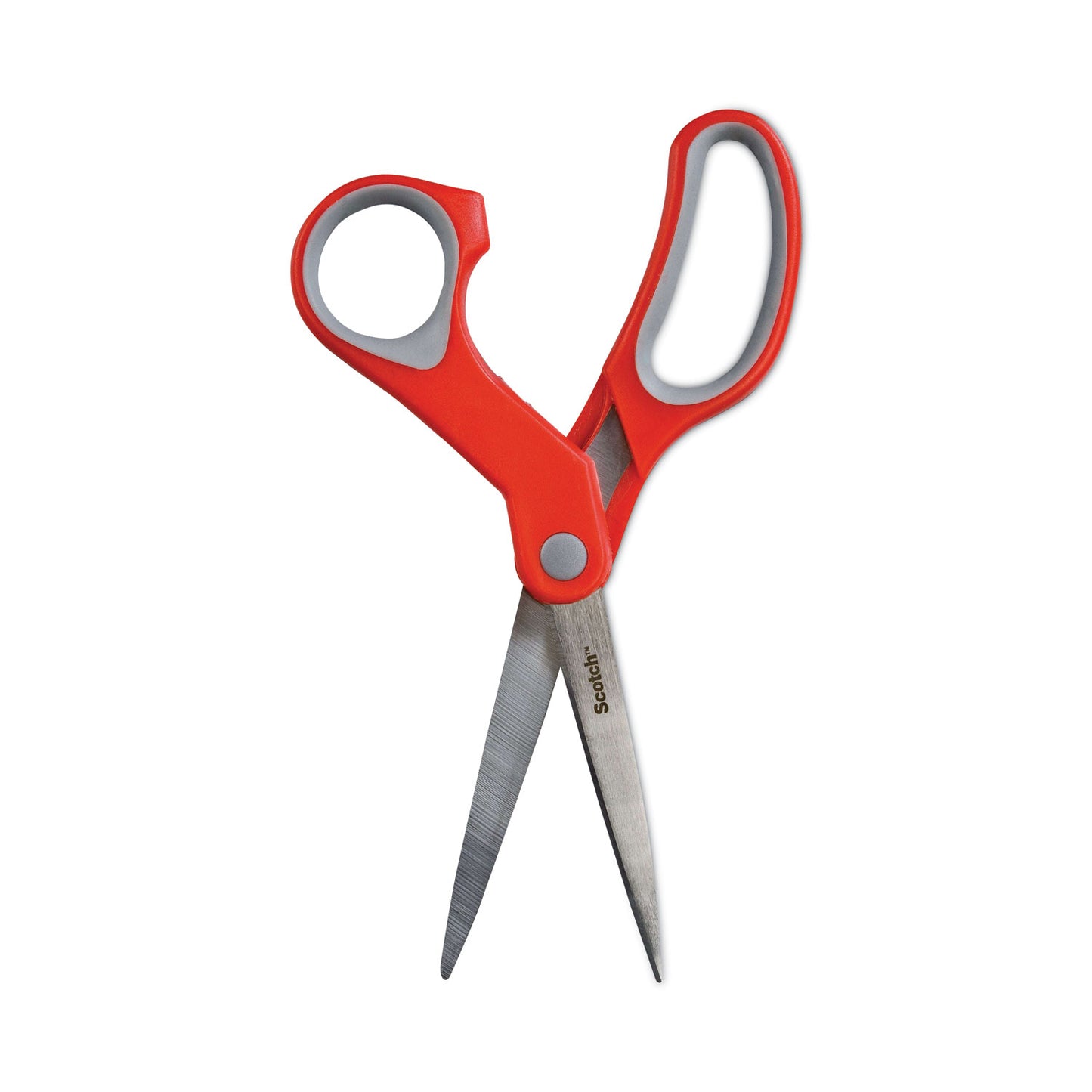 Scotch Multi-Purpose Scissors, 8" Long, 3.38" Cut Length, Straight Gray/Red Handle (1428)