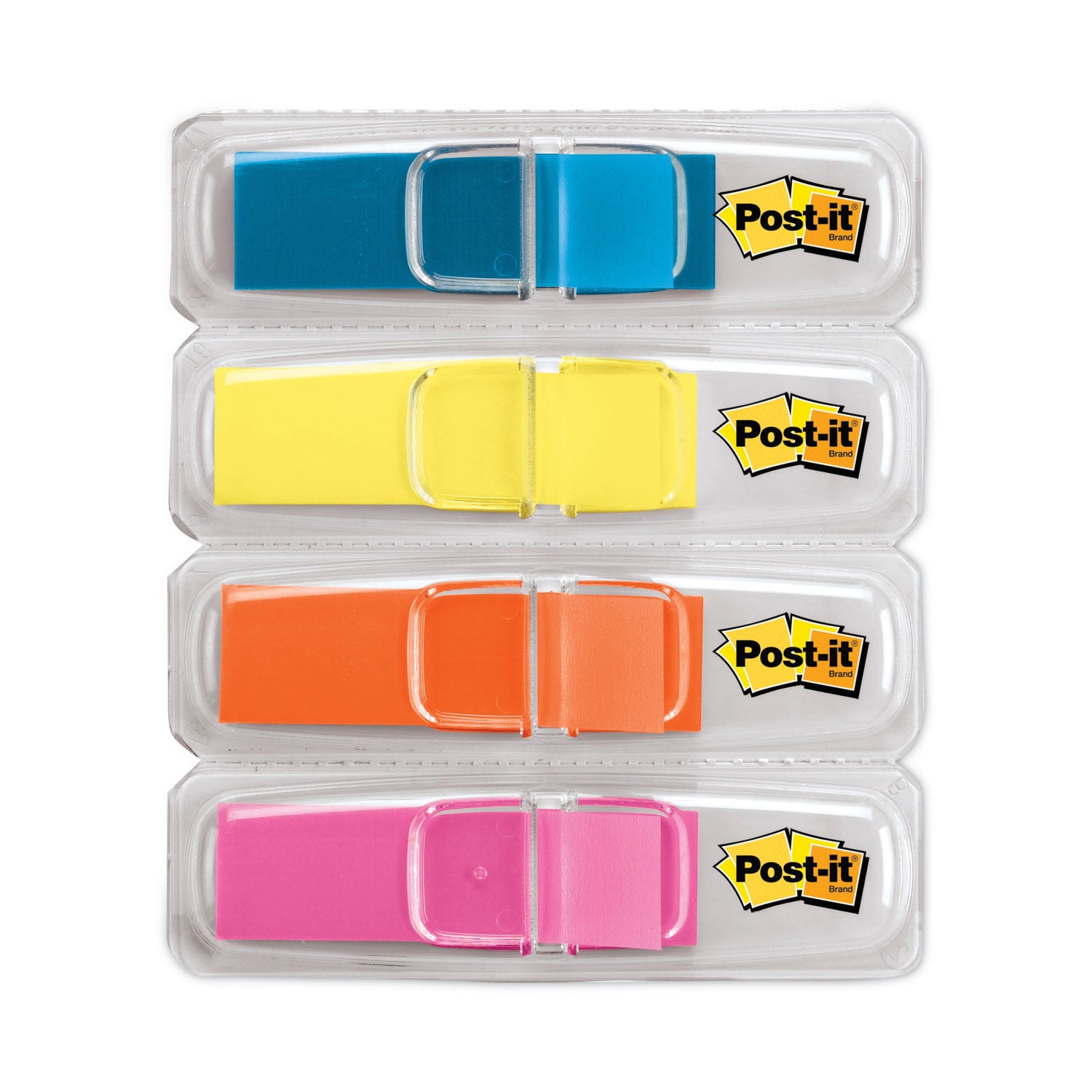 Post-it Highlighting Page Flags, 4 Bright Colors, 0.5 x 1.75, 35/Color, 4 Dispensers/Pack (6834ABX)