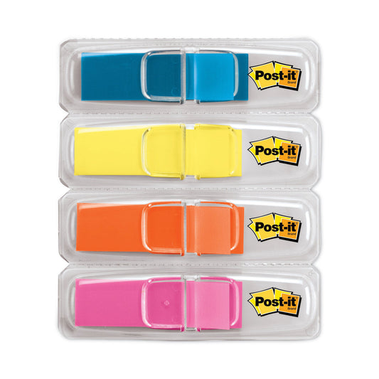 Post-it Highlighting Page Flags, 4 Bright Colors, 0.5 x 1.75, 35/Color, 4 Dispensers/Pack (6834ABX)