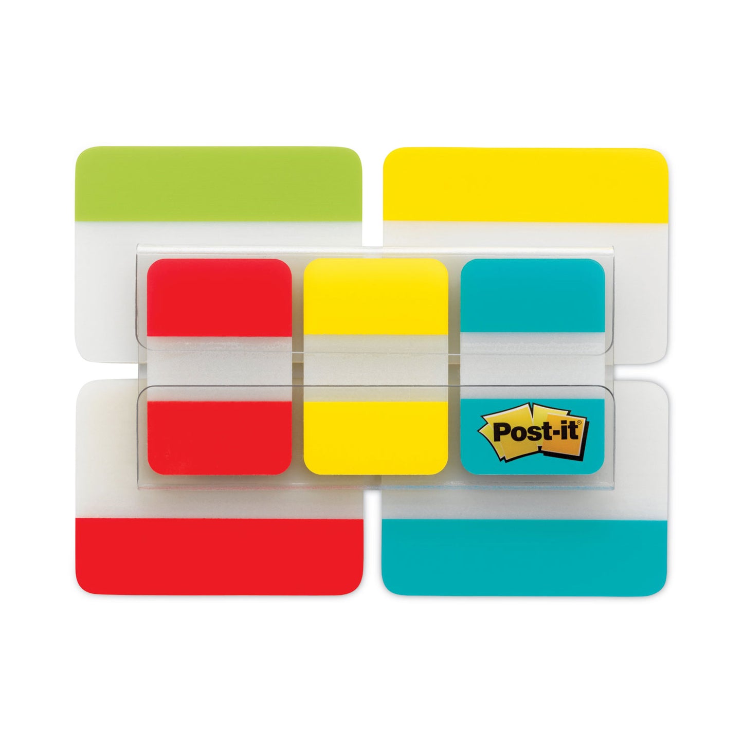 Post-it Plain Solid Color Tabs Value Pack, (66) 1/5-Cut 1" Wide, (48) 1/3-Cut 2" Wide, Assorted Colors and Sizes, 114/Pack (686VAD2)