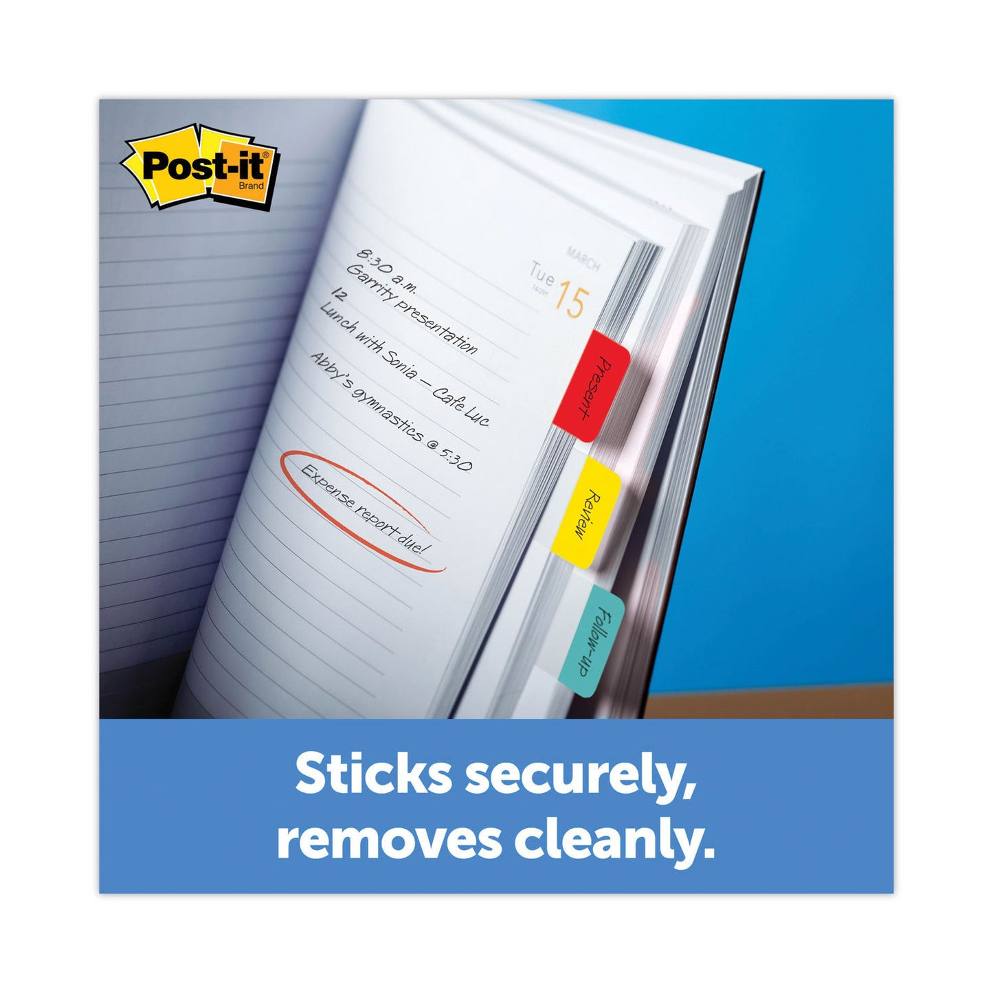 Post-it Plain Solid Color Tabs Value Pack, (66) 1/5-Cut 1" Wide, (48) 1/3-Cut 2" Wide, Assorted Colors and Sizes, 114/Pack (686VAD2)