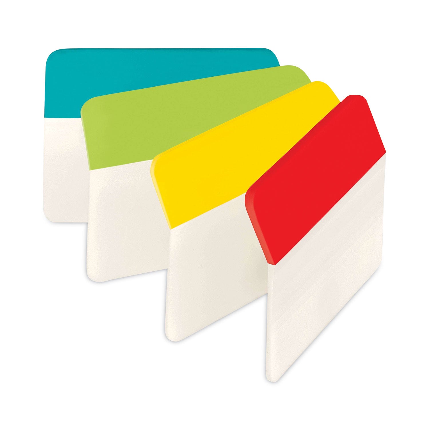 Post-it 2" Plain Solid Color Angled Tabs, 1/5-Cut, Assorted Colors, 2" Wide, 24/Pack (686AALYR)