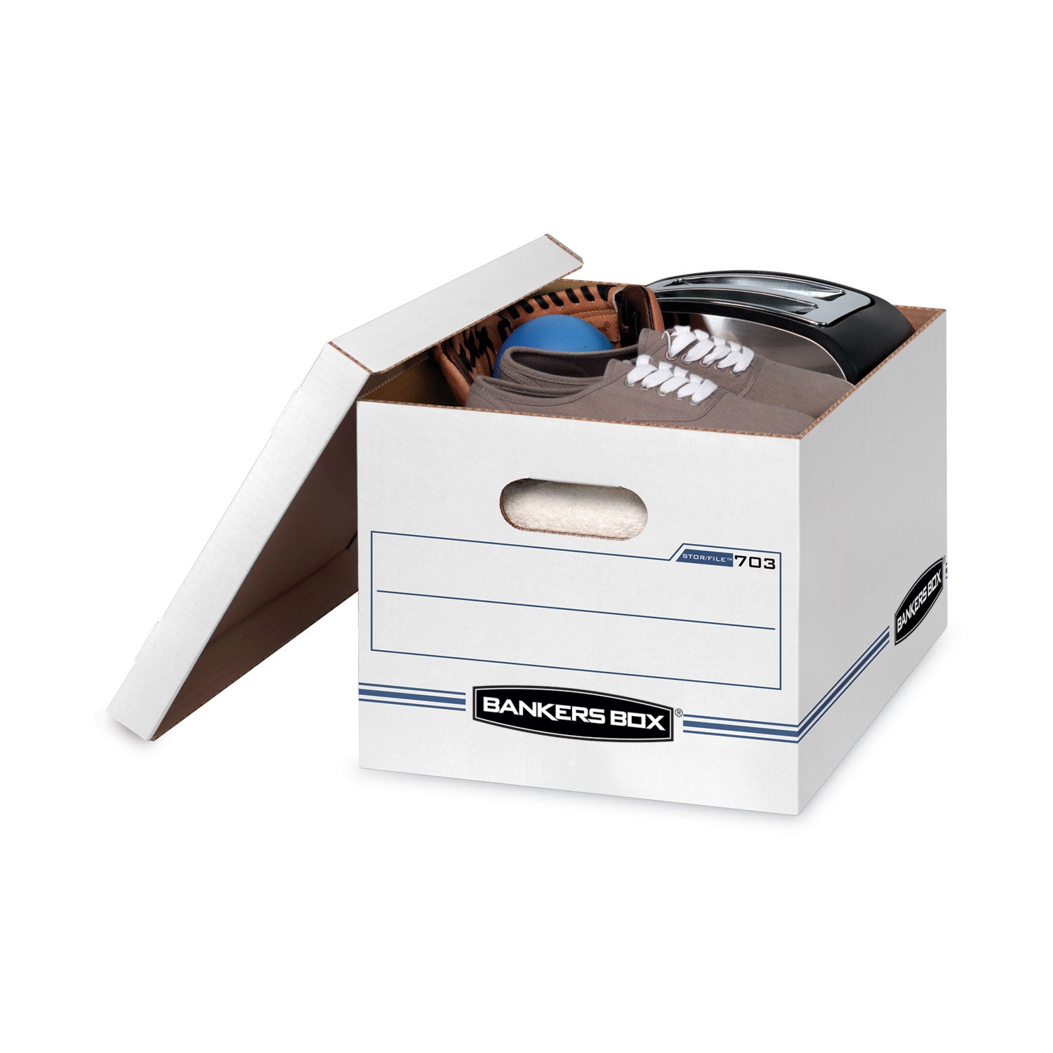 Bankers Box STOR/FILE Storage Box, Letter/Legal Files, 12.5" x 16.25" x 10.5", White, 6/Pack (5703604)