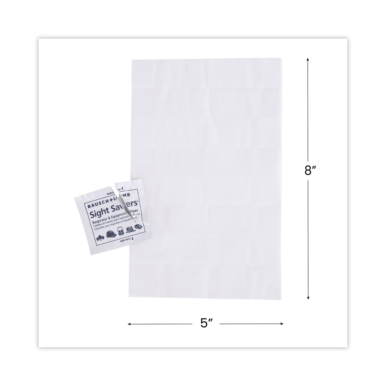  Lomb Antibacterial Office Equipment Wet Wipes, Cloth, 5 x 8, Unscented, White, 100/Box (8595)