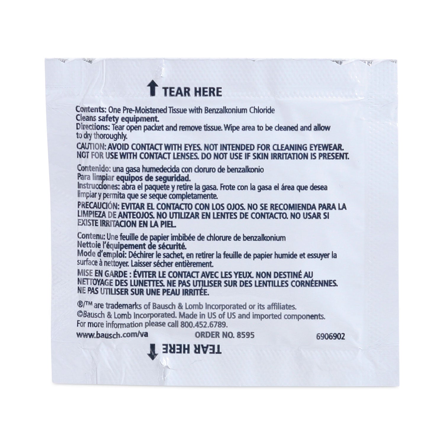  Lomb Antibacterial Office Equipment Wet Wipes, Cloth, 5 x 8, Unscented, White, 100/Box (8595)