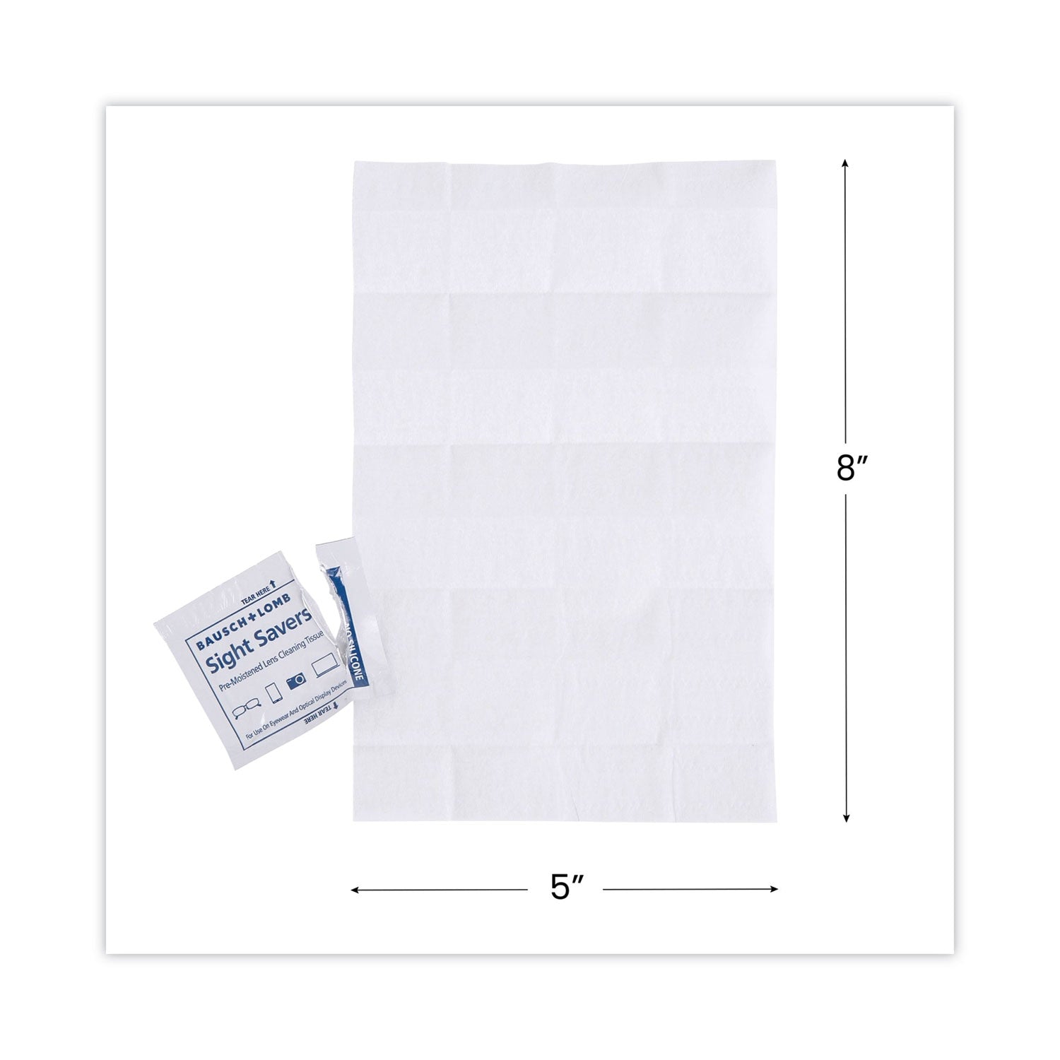  Lomb Sight Savers Premoistened Lens Cleaning Tissues, 8 x 5, 100/Box, 10 Box/Carton (8574GMCT)