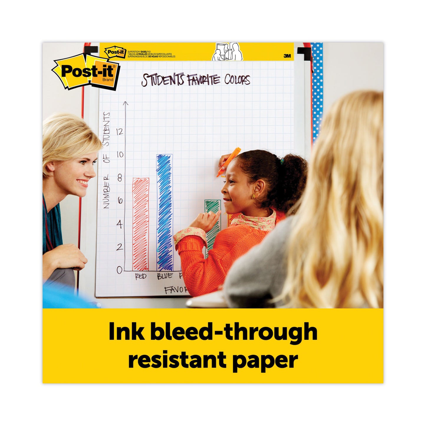 Post-it Self-Stick Tabletop Easel Pad with Command Strips, Presentation Format (1.5" Rule), 20 x 23, White, 20 Sheets (563PRL)