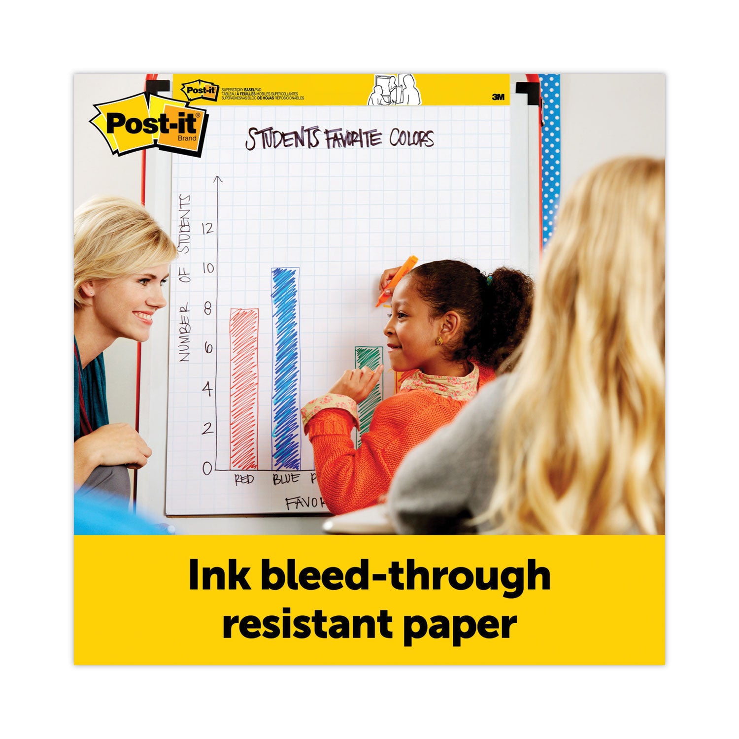Post-it Self-Stick Tabletop Easel Pad with Command Strips, Presentation Format (1.5" Rule), 20 x 23, White, 20 Sheets (563PRL)