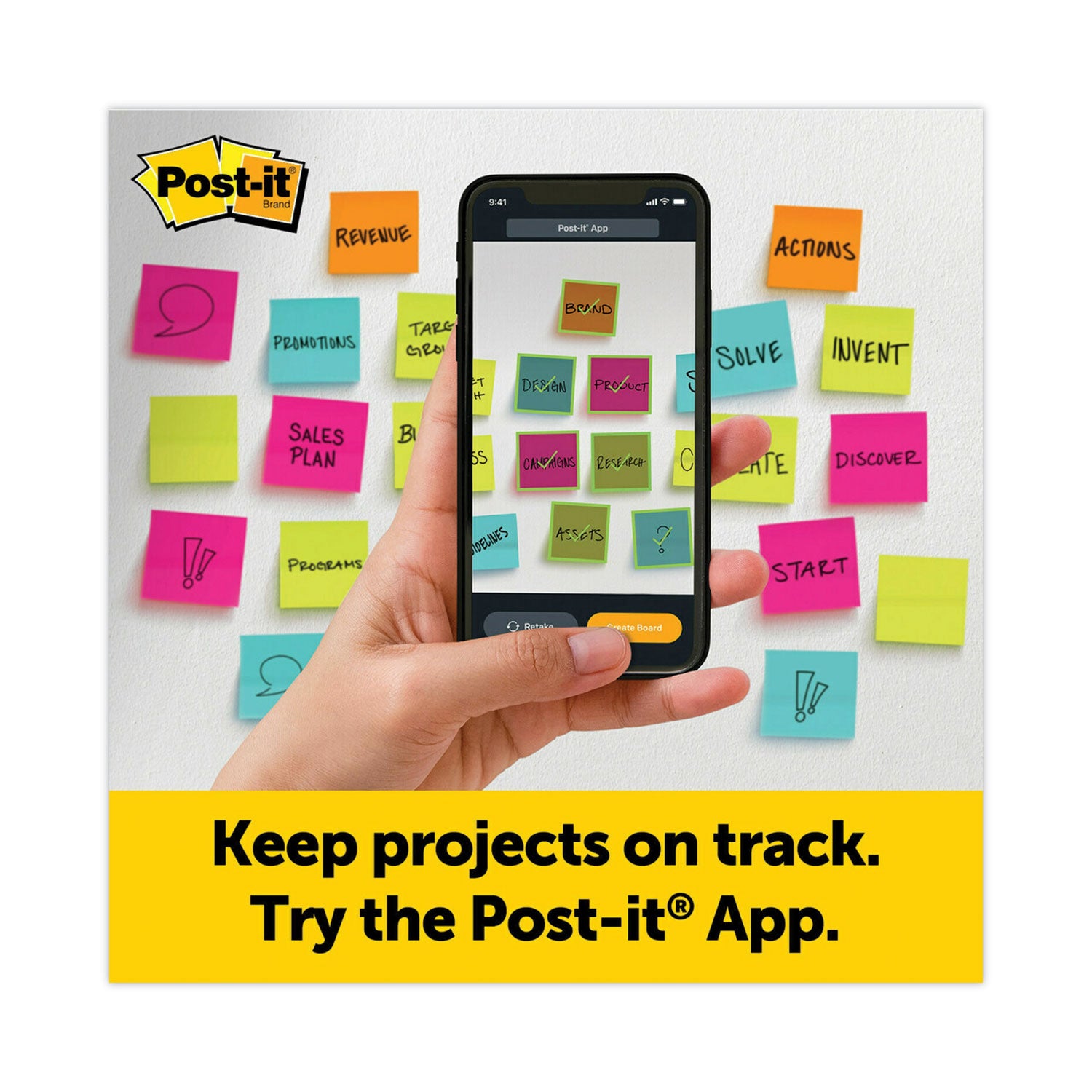 Post-it Self-Stick Tabletop Easel Pad with Command Strips, Presentation Format (1.5" Rule), 20 x 23, White, 20 Sheets (563PRL)