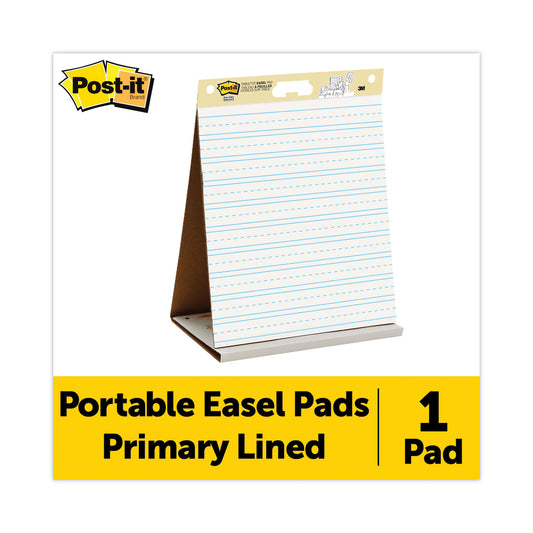 Post-it Self-Stick Tabletop Easel Pad with Command Strips, Presentation Format (1.5" Rule), 20 x 23, White, 20 Sheets (563PRL)