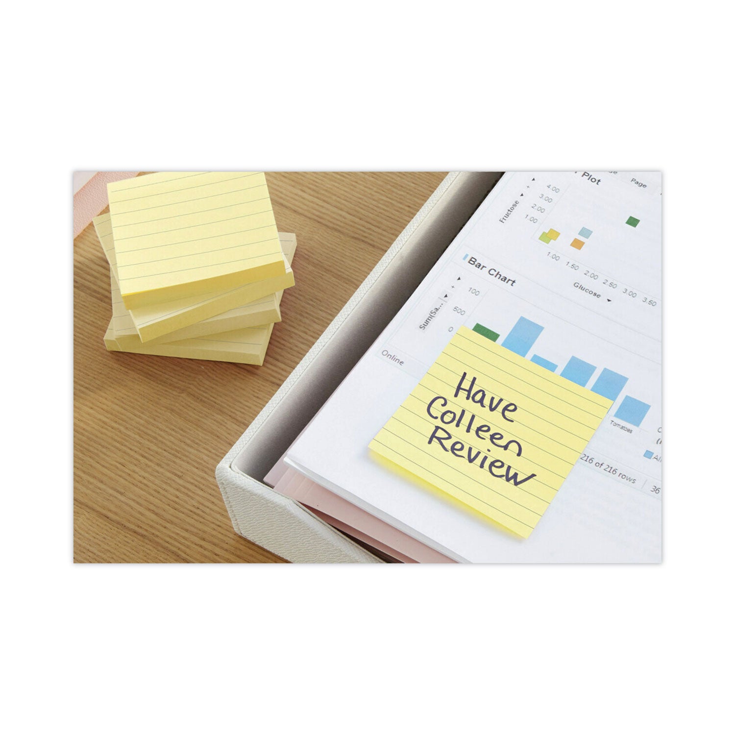 Post-it Original Pads in Canary Yellow, Note Ruled, 3" x 5", 100 Sheets/Pad, 12 Pads/Pack (635YW)