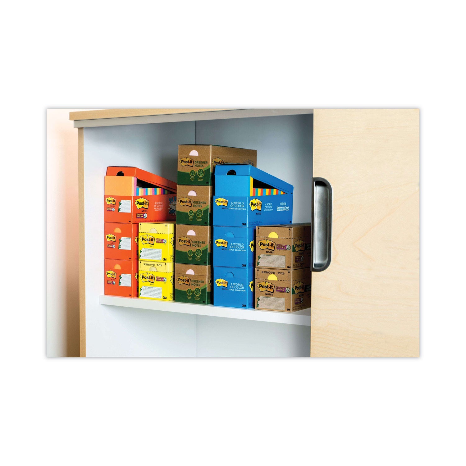 Post-it Original Recycled Note Pad Cabinet Pack, 3" x 3", Canary Yellow, 75 Sheets/Pad, 24 Pads/Pack (654R24CPCY)