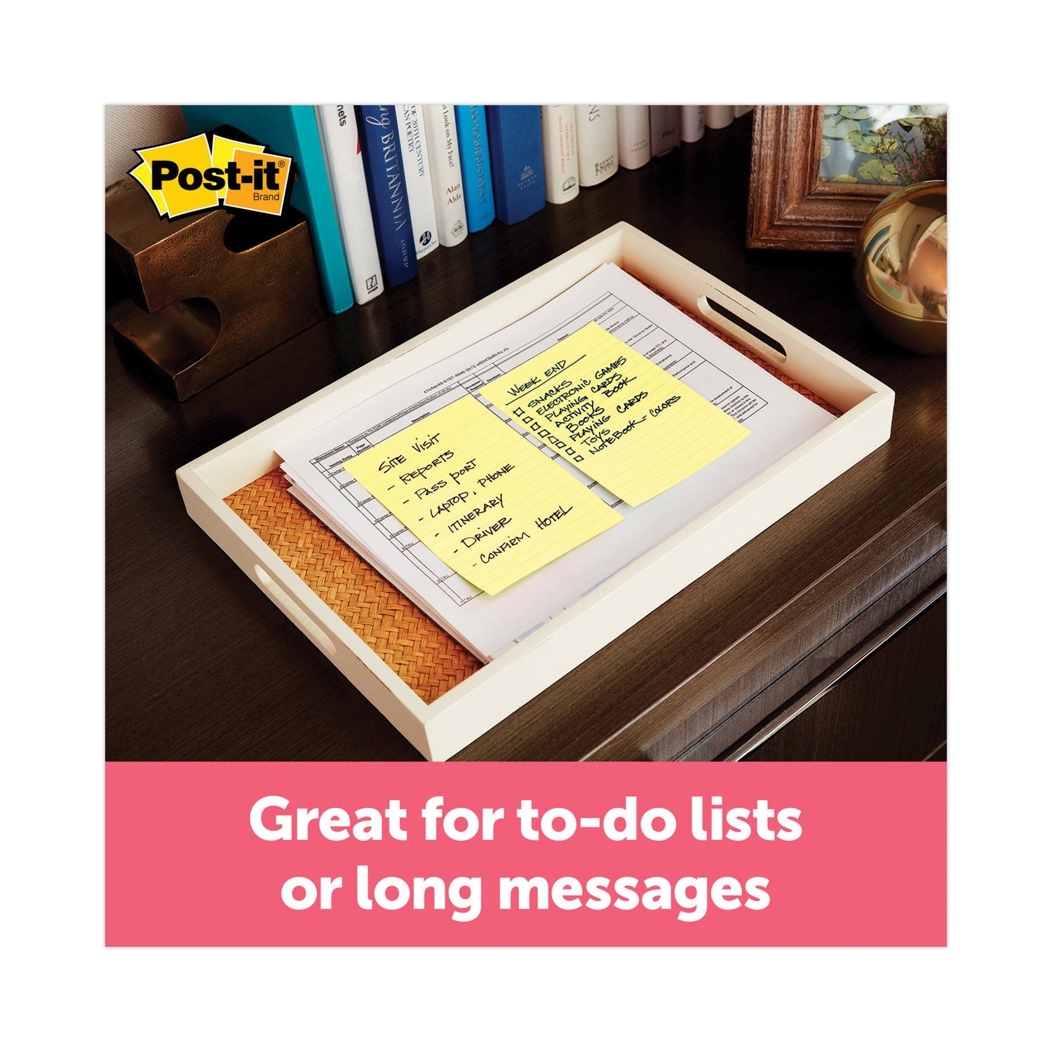 Post-it Original Pads in Canary Yellow, Note Ruled, 4" x 6", 100 Sheets/Pad, 12 Pads/Pack (660YW)