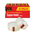 Scotch Super-Hold Tape Refill, 1" Core, 0.75" x 27.77 yds, Transparent, 6/Pack (700K6)