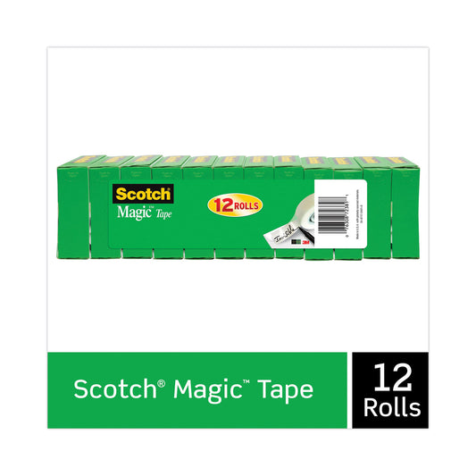 Scotch Clip Dispenser Value Pack with 12 Rolls of Tape, 1" Core, Plastic, Charcoal (810K12C19)