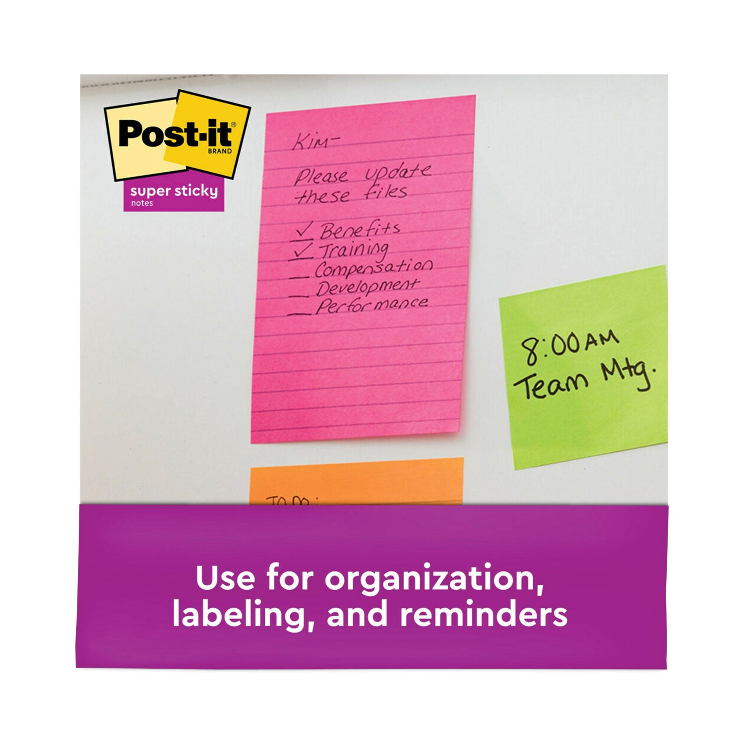 Post-it Pads in Energy Boost Collection Colors, Note Ruled, 5" x 8", 45 Sheets/Pad, 4 Pads/Pack (5845SSUC)