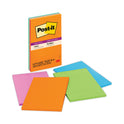 Post-it Pads in Energy Boost Collection Colors, Note Ruled, 5" x 8", 45 Sheets/Pad, 4 Pads/Pack (5845SSUC)