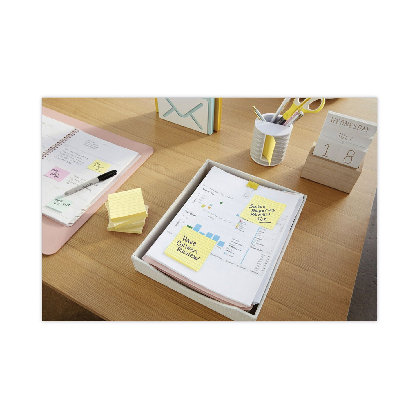 Post-it Original Pads in Canary Yellow, Note Ruled, 3" x 3", 100 Sheets/Pad, 6 Pads/Pack (6306PK)