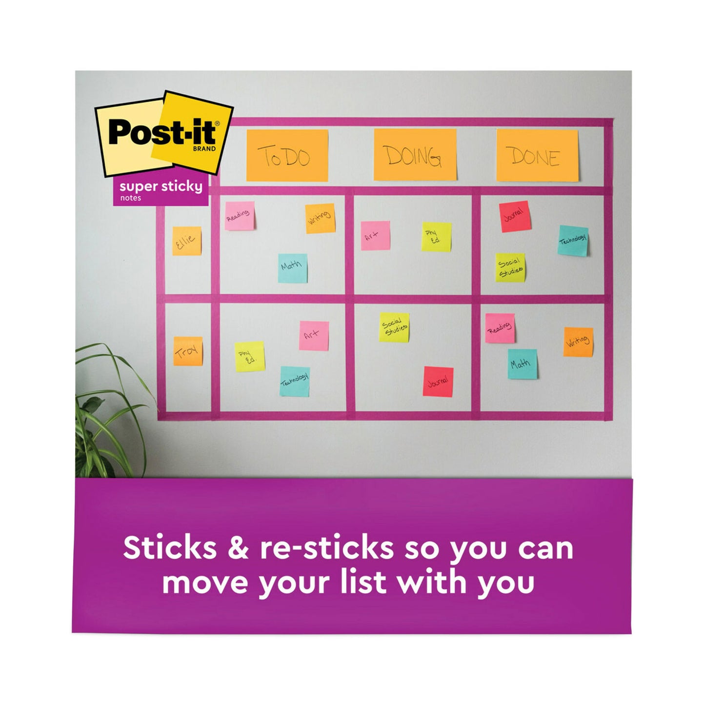 Post-it Meeting Notes in Energy Boost Collection Colors, 6" x 4", 45 Sheets/Pad, 8 Pads/Pack (6445SSP)