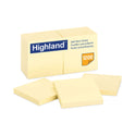 Highland Self-Stick Notes, 3" x 3", Yellow, 100 Sheets/Pad, 12 Pads/Pack (6549YW)