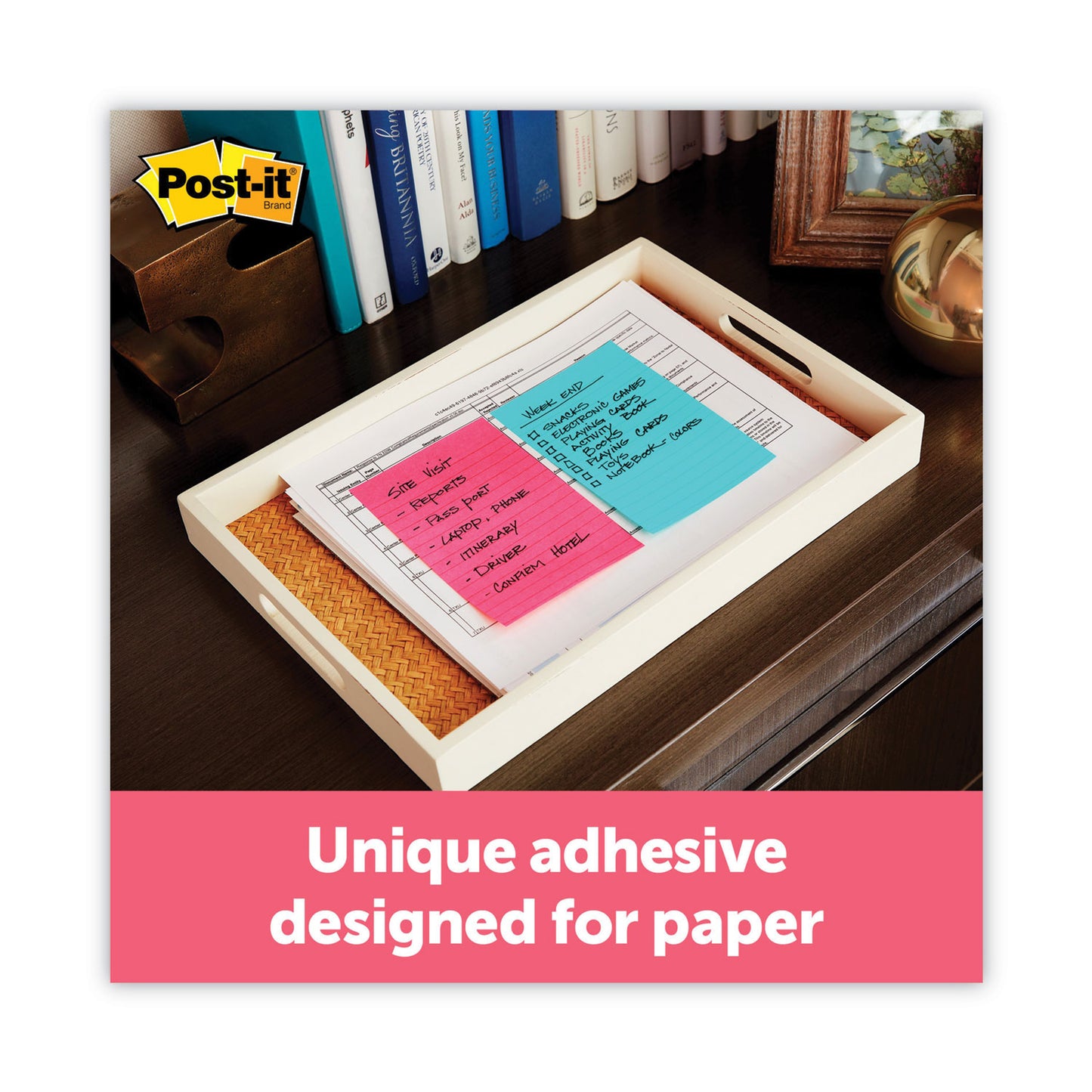 Post-it Original Pads in Poptimistic Collection Colors, Note Ruled, 4" x 6", 100 Sheets/Pad, 3 Pads/Pack (6603AN)