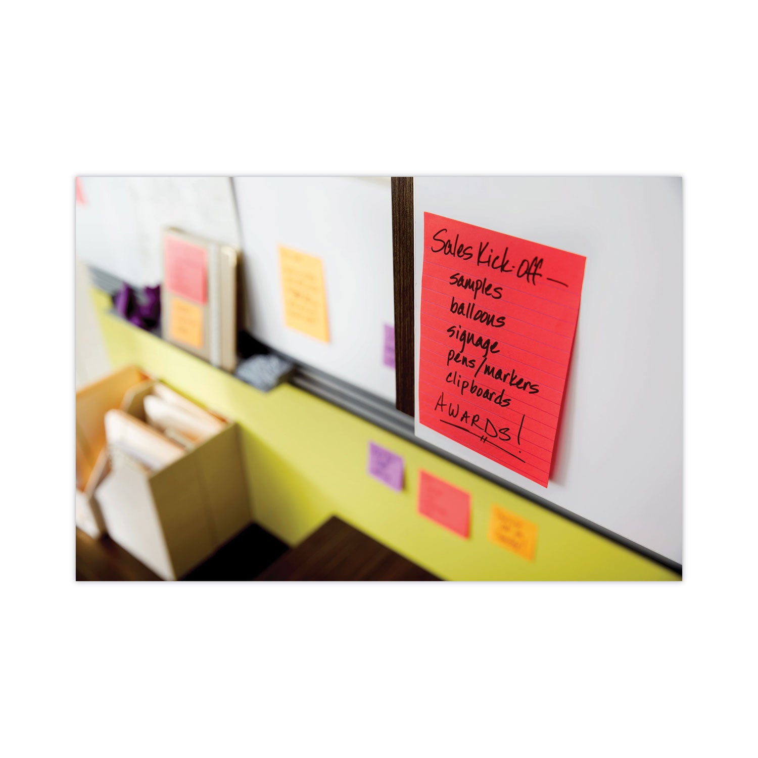 Post-it Pads in Playful Primary Collection Colors, Note Ruled, 4" x 6", 90 Sheets/Pad, 3 Pads/Pack (6603SSAN)