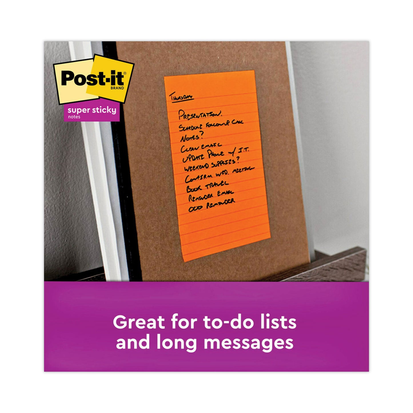 Post-it Pads in Energy Boost Collection Colors, Note Ruled, 4" x 6", 90 Sheets/Pad, 3 Pads/Pack (6603SSUC)