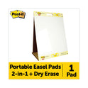 Post-it Pad Plus Tabletop Easel Pad with Self-Stick Sheets and Dry Erase Board, Unruled, 20 x 23, White, 20 Sheets (563DE)