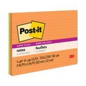 Post-it Meeting Notes in Energy Boost Collection Colors, Note Ruled, 8" x 6", 45 Sheets/Pad, 4 Pads/Pack (6845SSPL)