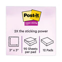 Post-it Pads in Playful Primary Collection Colors, 3" x 3", 90 Sheets/Pad, 12 Pads/Pack (65412SSAN)