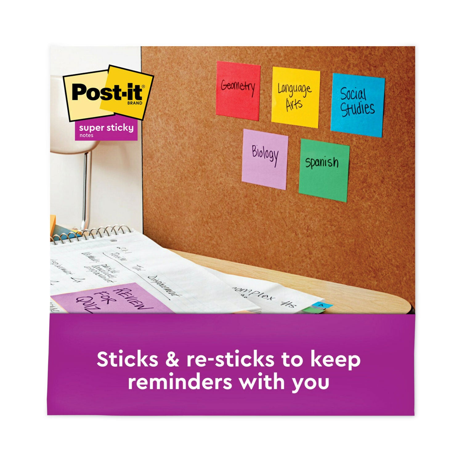 Post-it Pads in Playful Primary Collection Colors, 3" x 3", 90 Sheets/Pad, 12 Pads/Pack (65412SSAN)