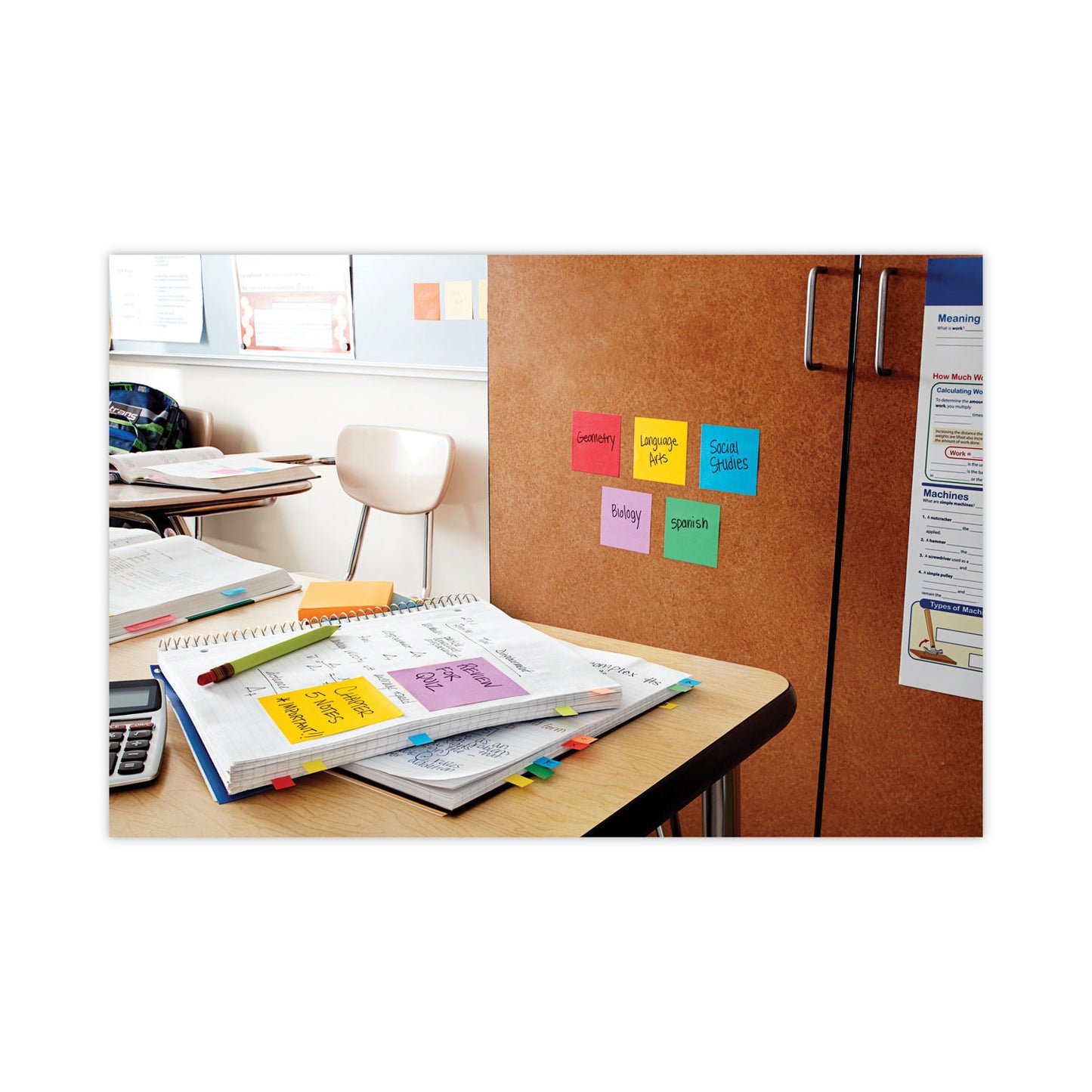 Post-it Pads in Playful Primary Collection Colors, 3" x 3", 90 Sheets/Pad, 12 Pads/Pack (65412SSAN)