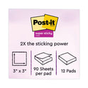 Post-it Pads in Supernova Neon Collection Colors, 3" x 3", 90 Sheets/Pad, 12 Pads/Pack (65412SSMIA)