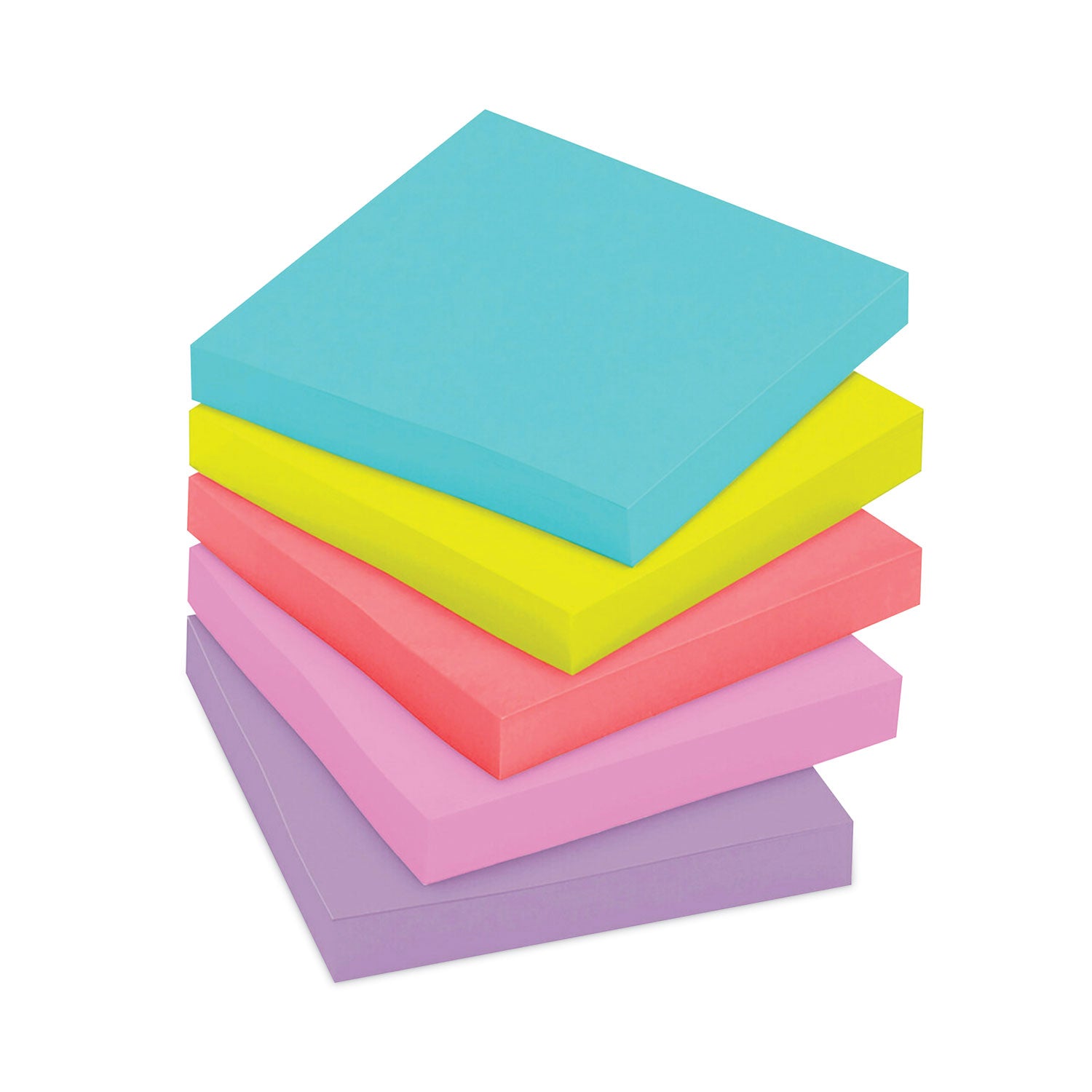 Post-it Pads in Supernova Neon Collection Colors, 3" x 3", 90 Sheets/Pad, 12 Pads/Pack (65412SSMIA)