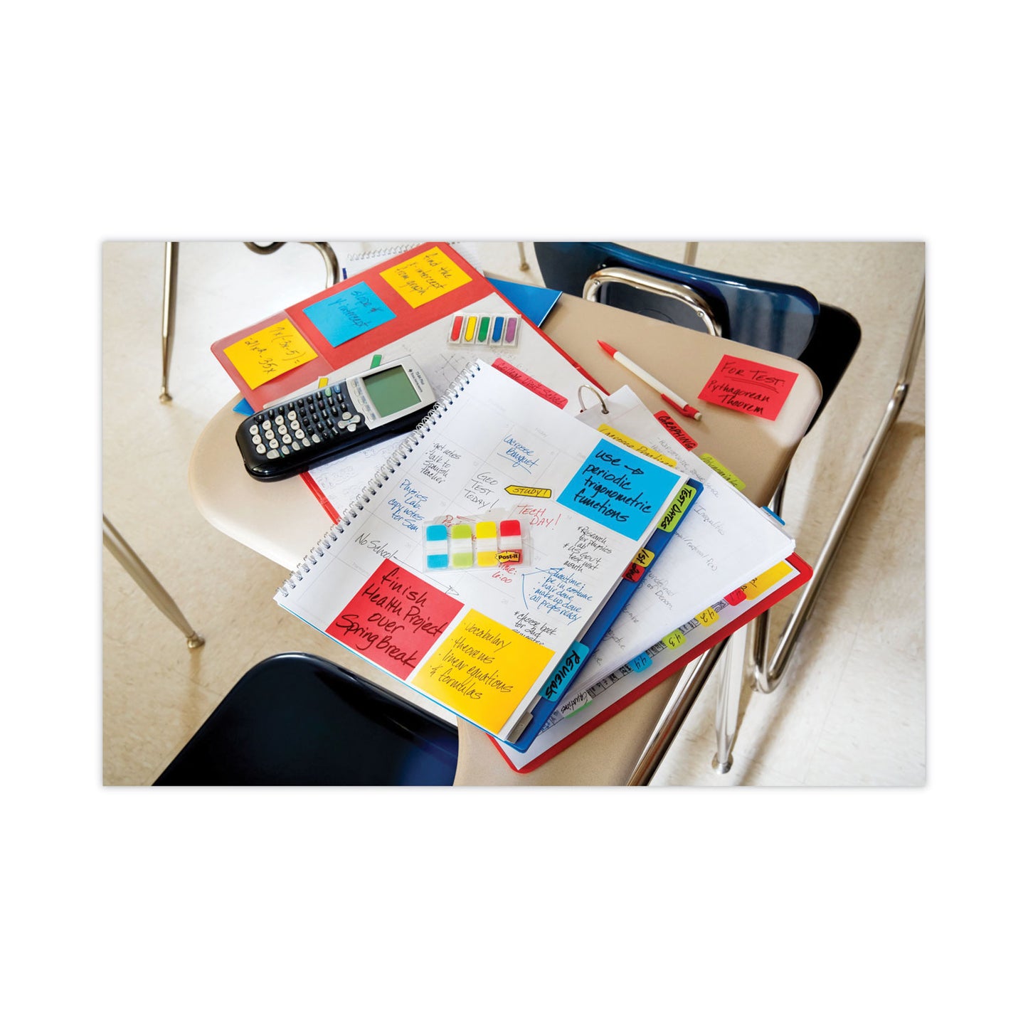 Post-it Pads in Playful Primary Collection Colors, Cabinet Pack, 3" x 3", 70 Sheets/Pad, 24 Pads/Pack (65424SSANCP)