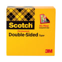 Scotch Double-Sided Tape, 3" Core, 0.5" x 36 yds, Clear (665121296)