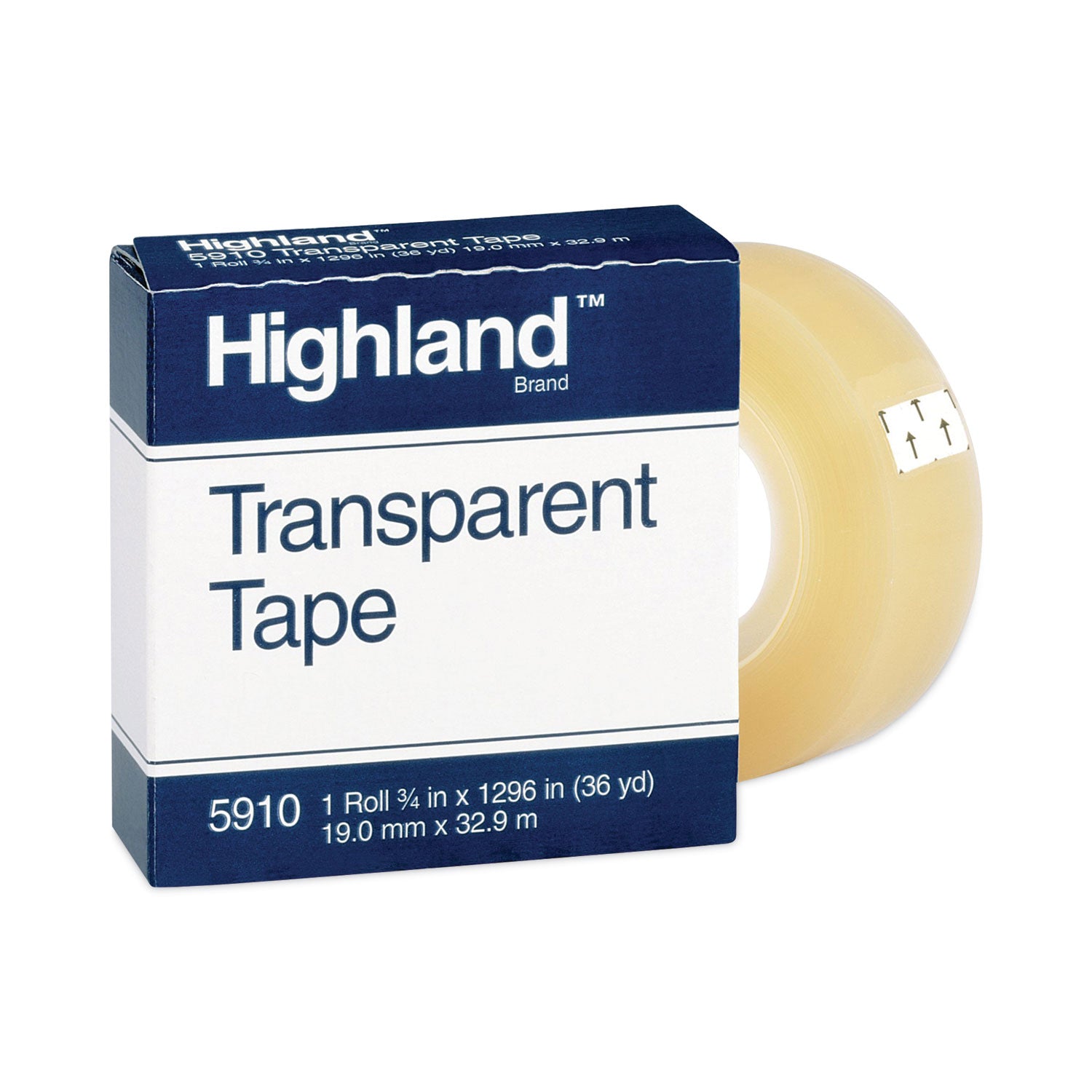 Highland Transparent Tape, 1" Core, 0.75" x 36 yds, Clear (5910341296)