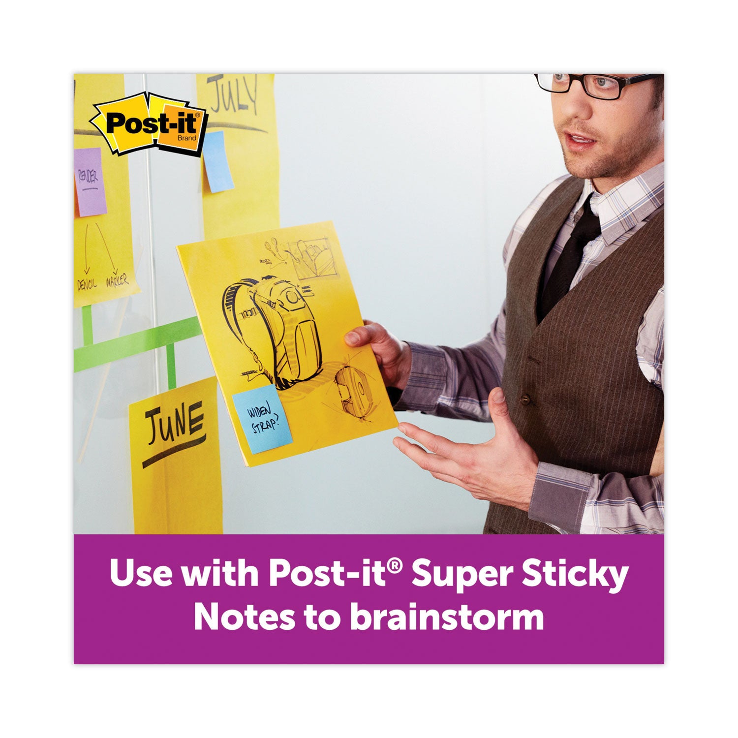 Post-it Big Notes, Unruled, 11 x 11, Green, 30 Sheets (BN11G)