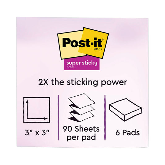 Post-it Pop-up 3 x 3 Note Refill, 3" x 3", Playful Primaries Collection Colors, 90 Sheets/Pad, 6 Pads/Pack (R3306SSAN)