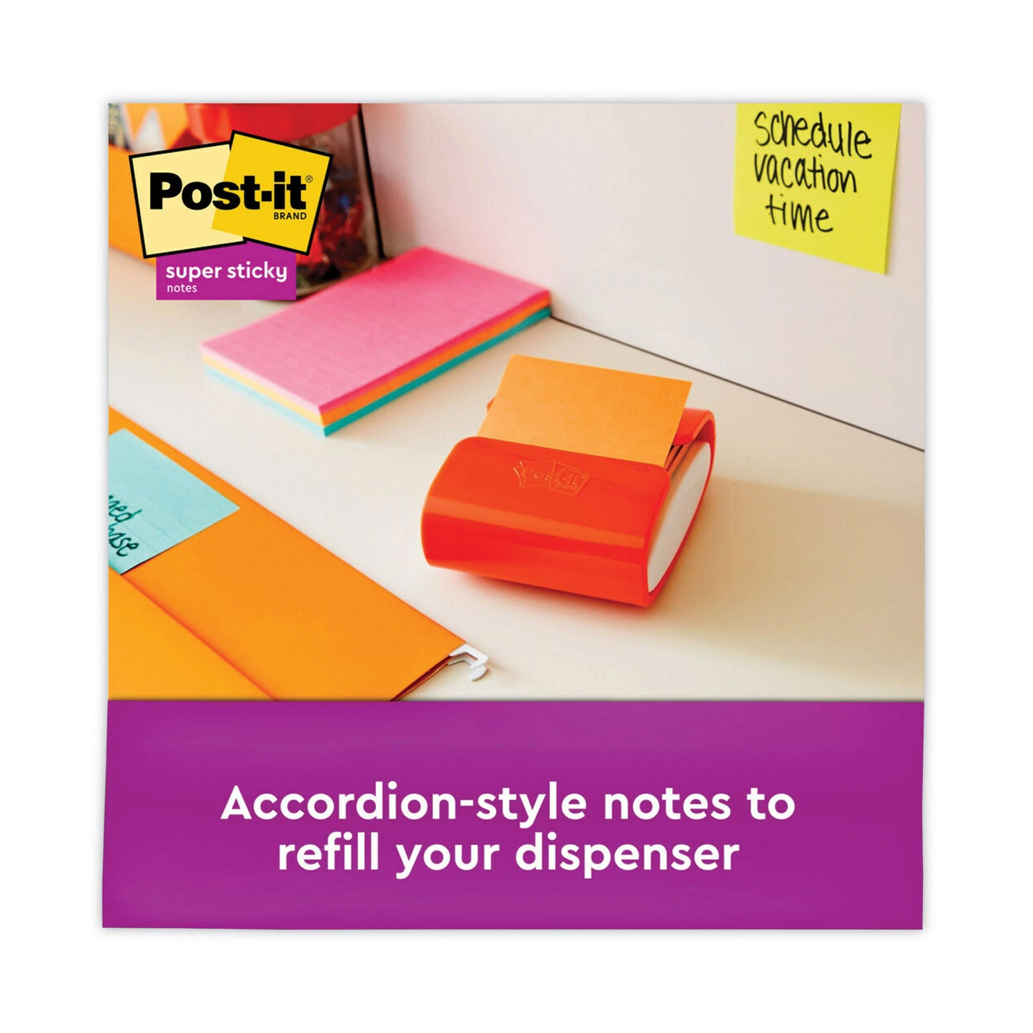 Post-it Pop-up 3 x 3 Note Refill, 3" x 3", Energy Boost Collection Colors, 90 Sheets/Pad, 10 Pads/Pack (R33010SSAU)