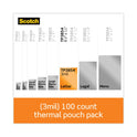 Scotch Laminating Pouches, 3 mil, 9" x 11.5", Gloss Clear, 100/Pack (TP3854100)