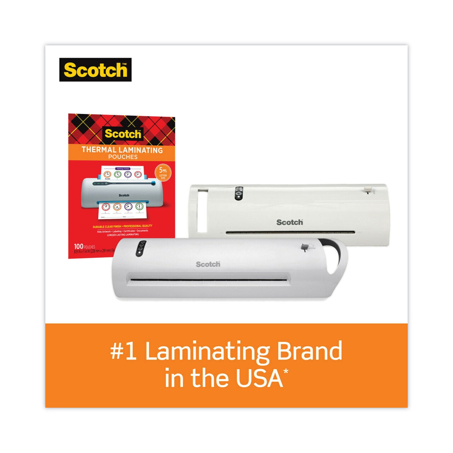 Scotch Laminating Pouches, 3 mil, 9" x 11.5", Gloss Clear, 100/Pack (TP3854100)